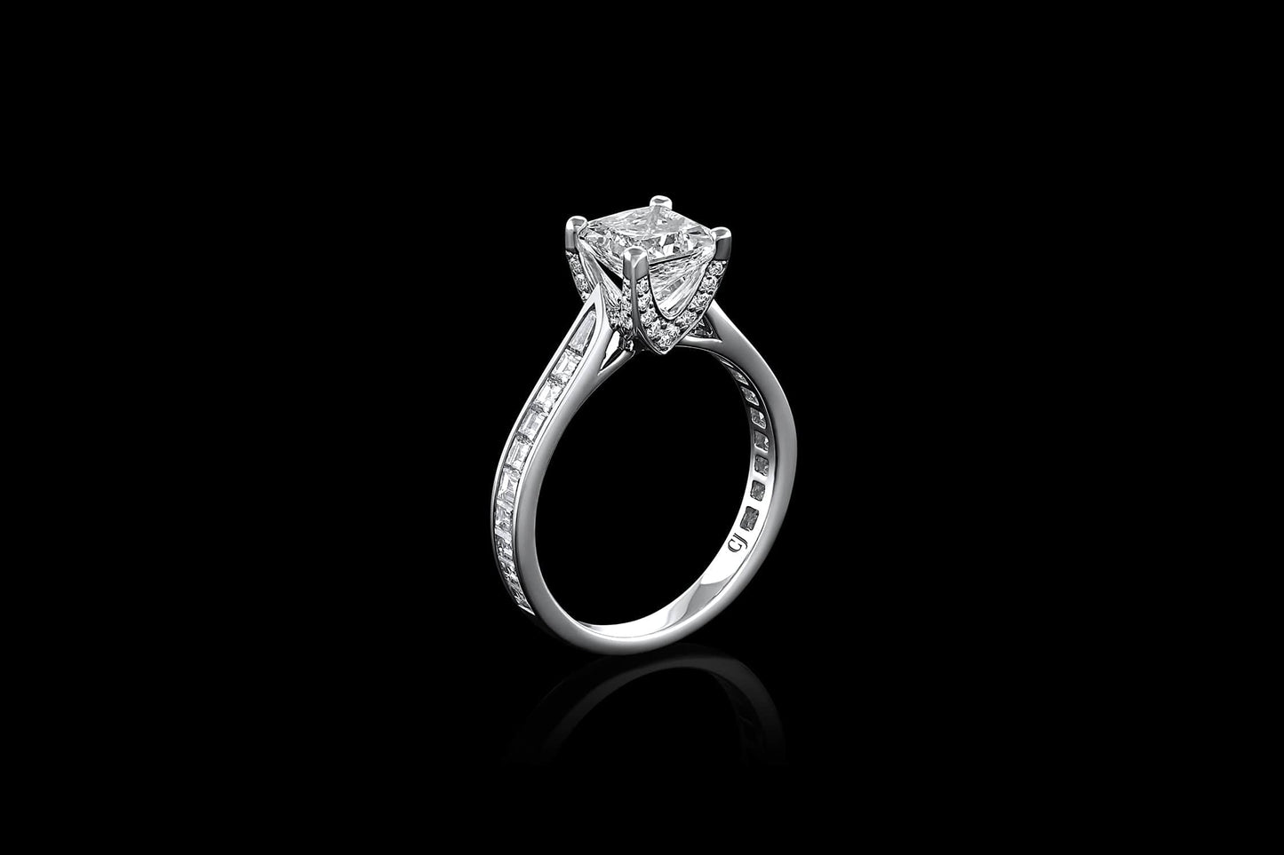 Platinum 1.43ct Radiant Cut Diamond Ring, GIA Certified