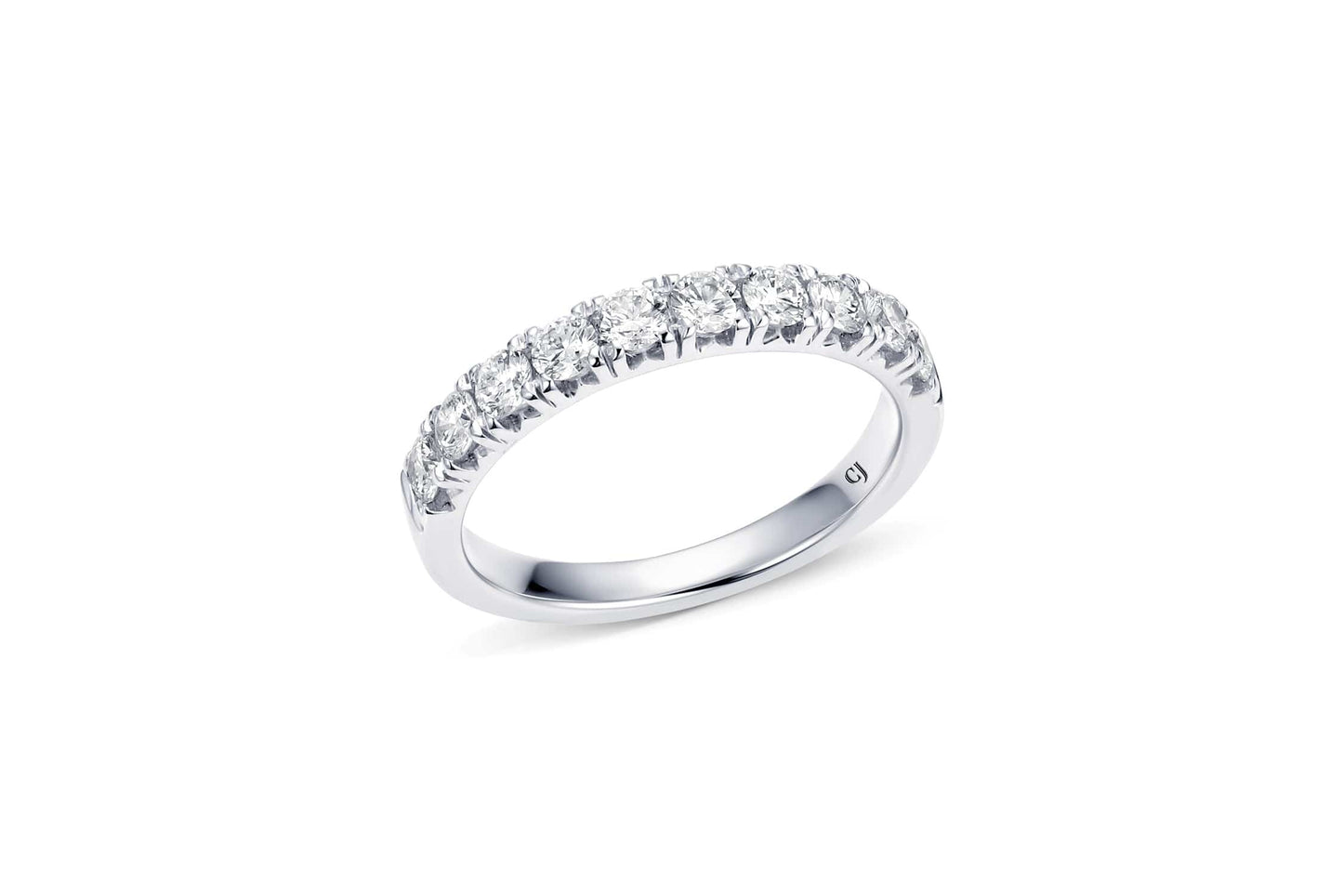 18K White Gold Diamond Halfway Band