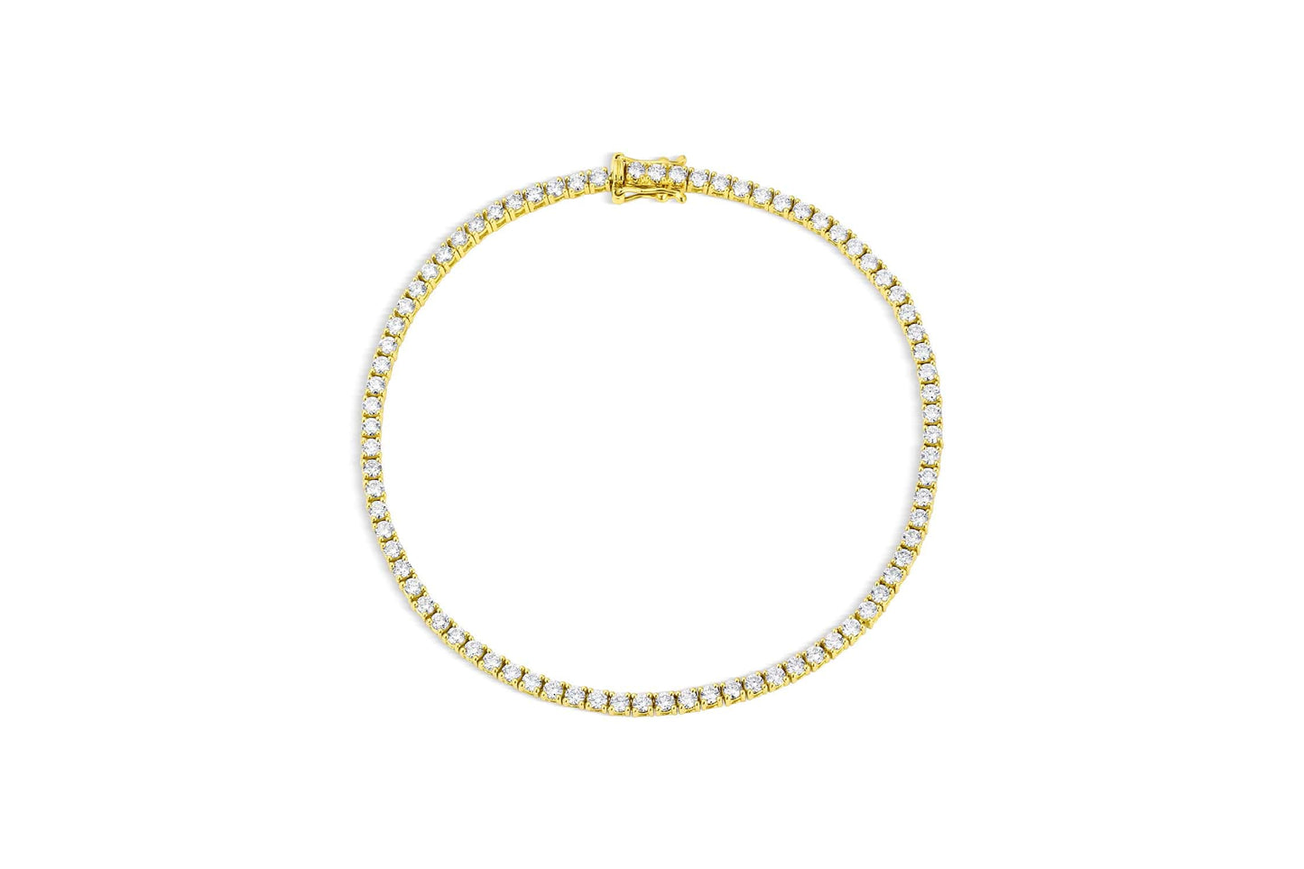 18K Yellow Gold Diamond Tennis Bracelet