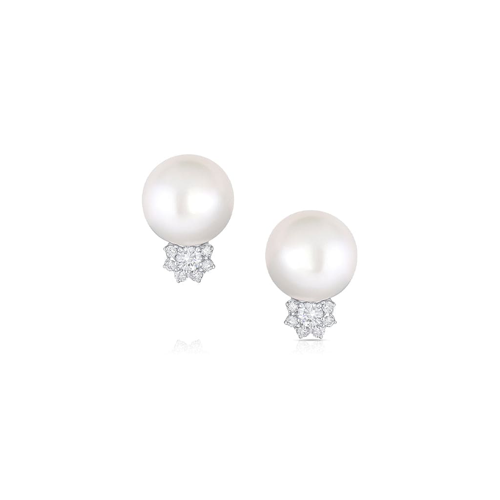 RIVIERA SOUTH SEA PEARL AND DIAMOND EARRINGS
