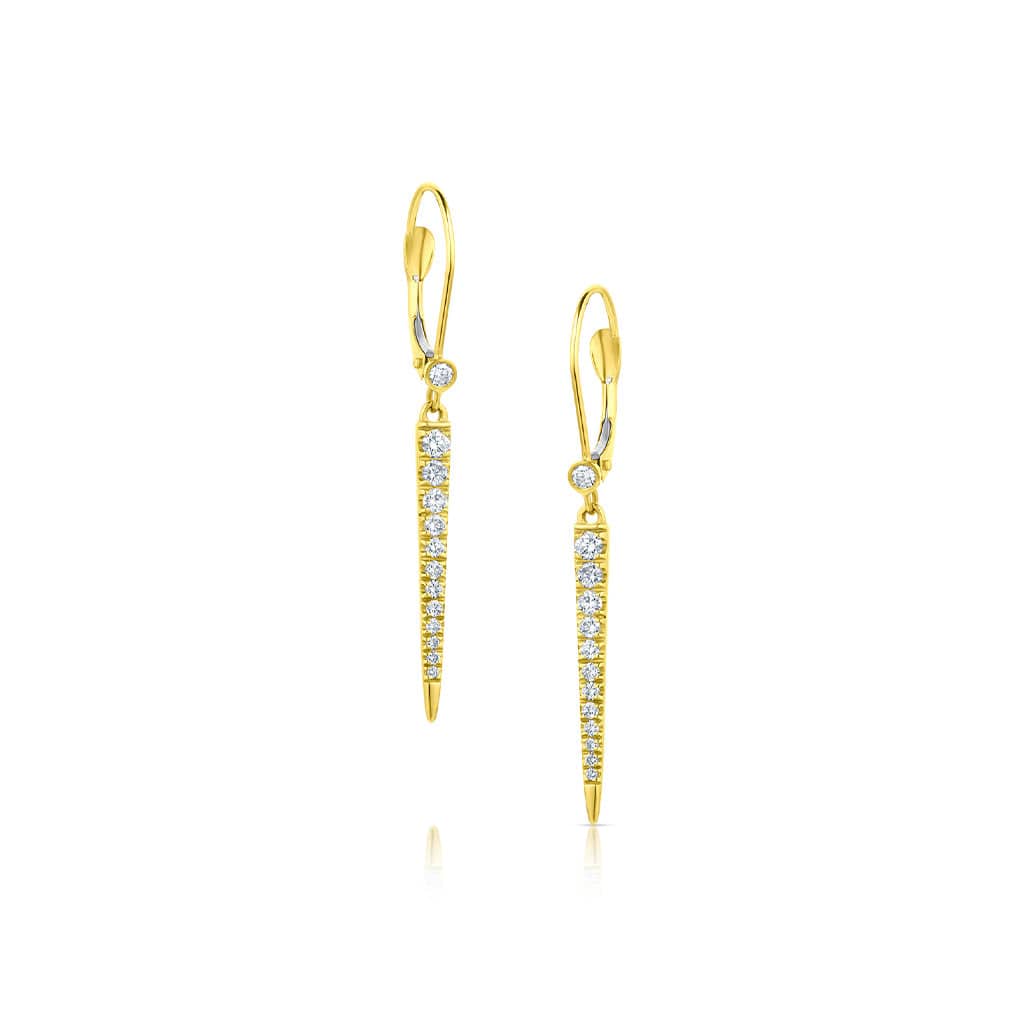 14kt Yellow Gold 0.36ctw Diamond Pointed Drop Earrings