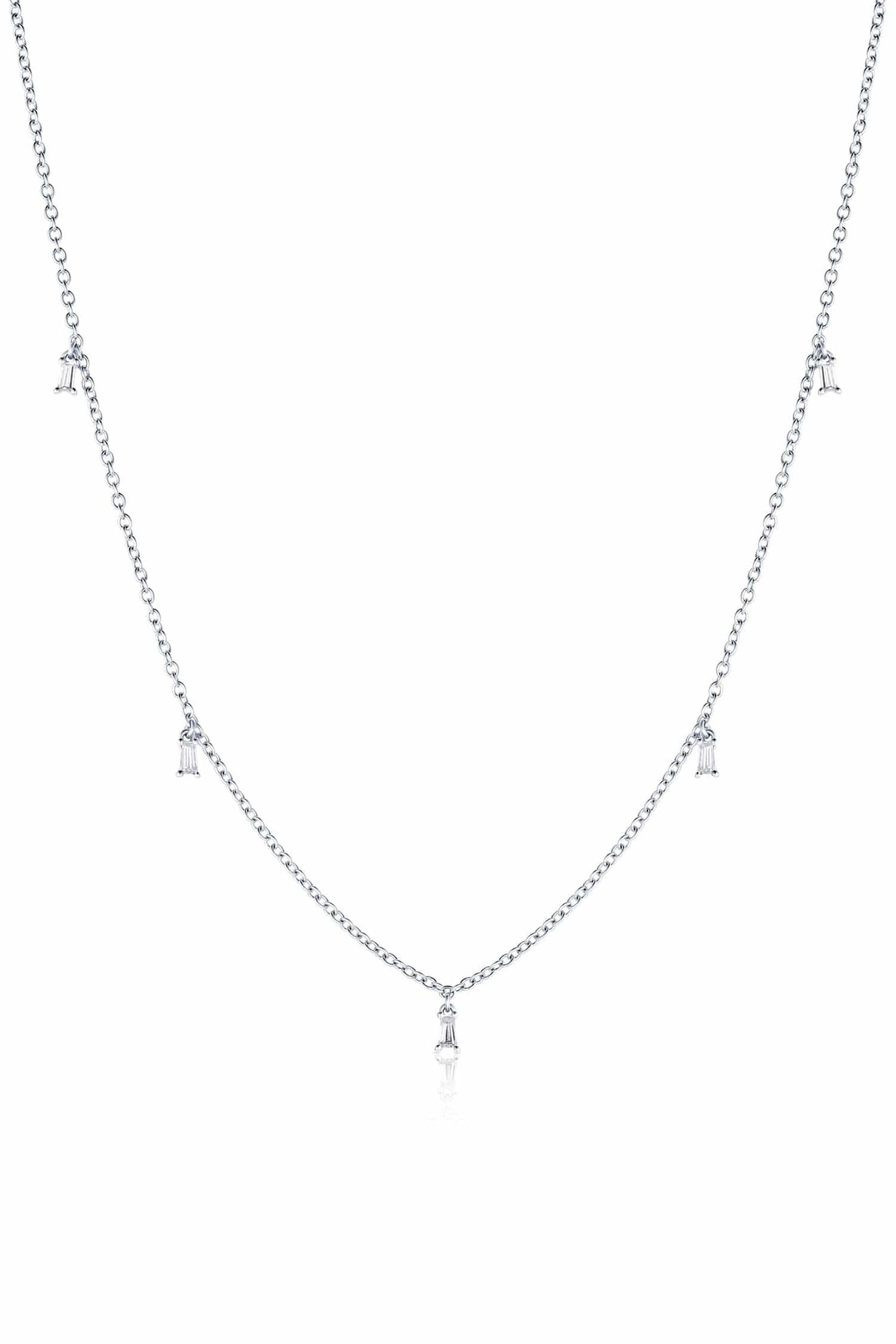 18K White Gold Diamond Dangle Necklace