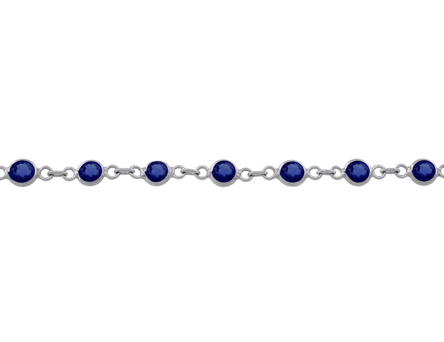 18k White Gold 7ct Sapphire Chain Necklace