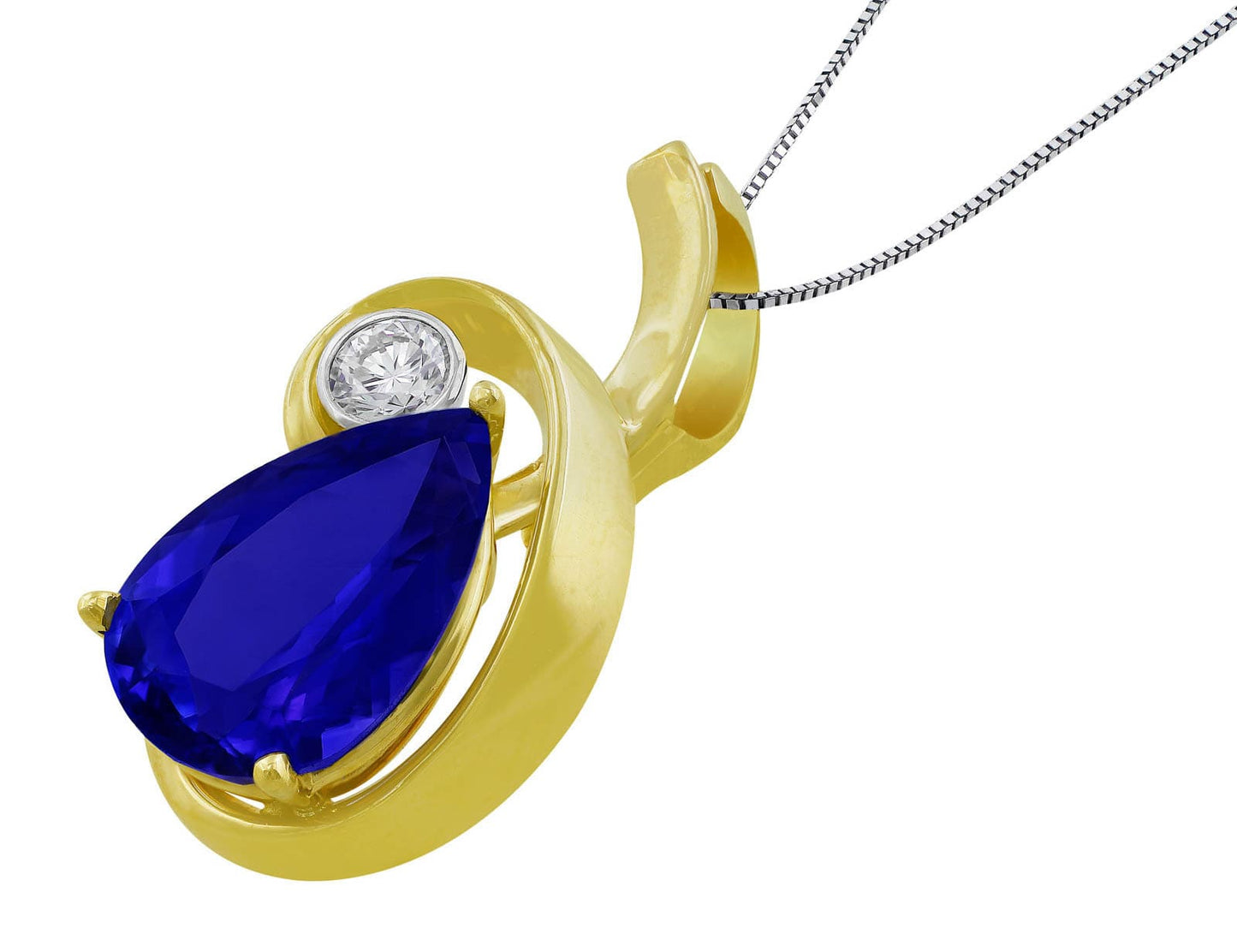 Estate 14kt Yellow Gold Tanzanite Pendant