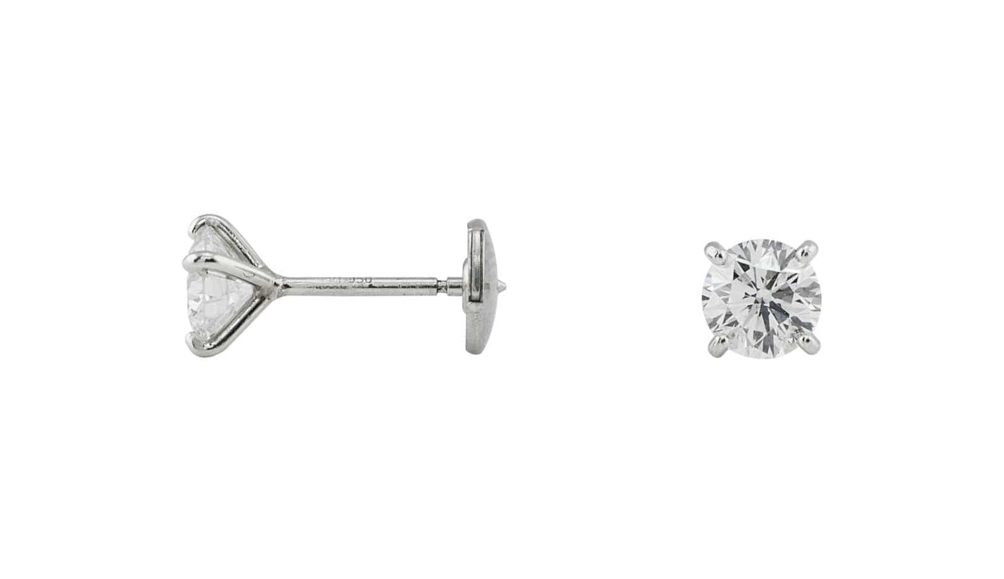 Platinum 1.20ctw Diamond Studs