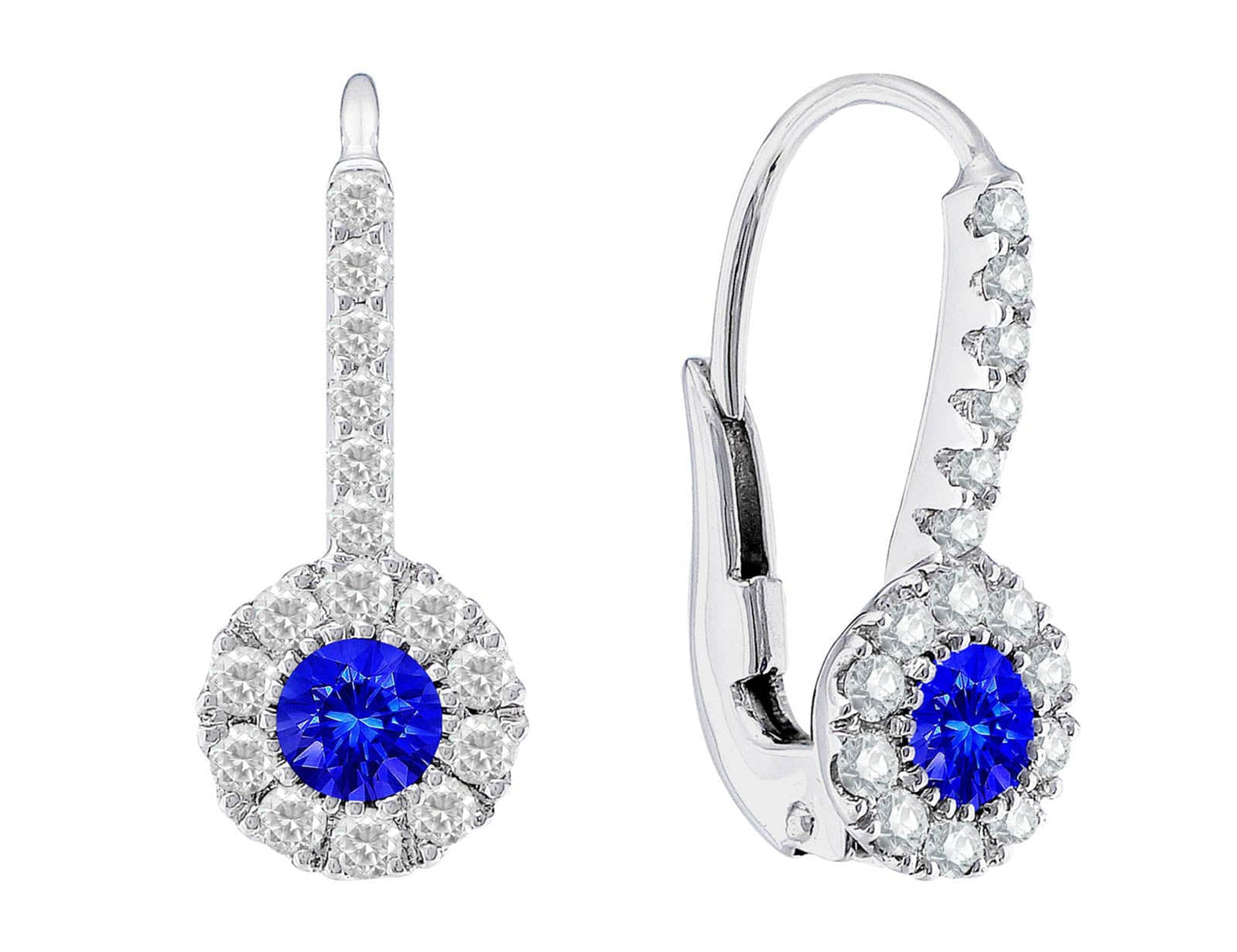 18k White Gold Sapphire & Diamond Drop Earrings