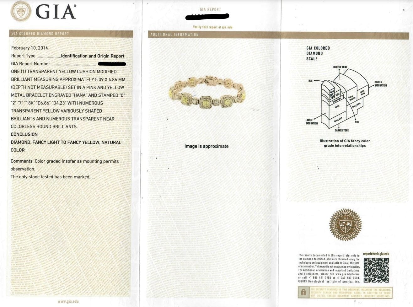18K Rose Gold Yellow Diamond Bracelet - GIA CERTIFIED