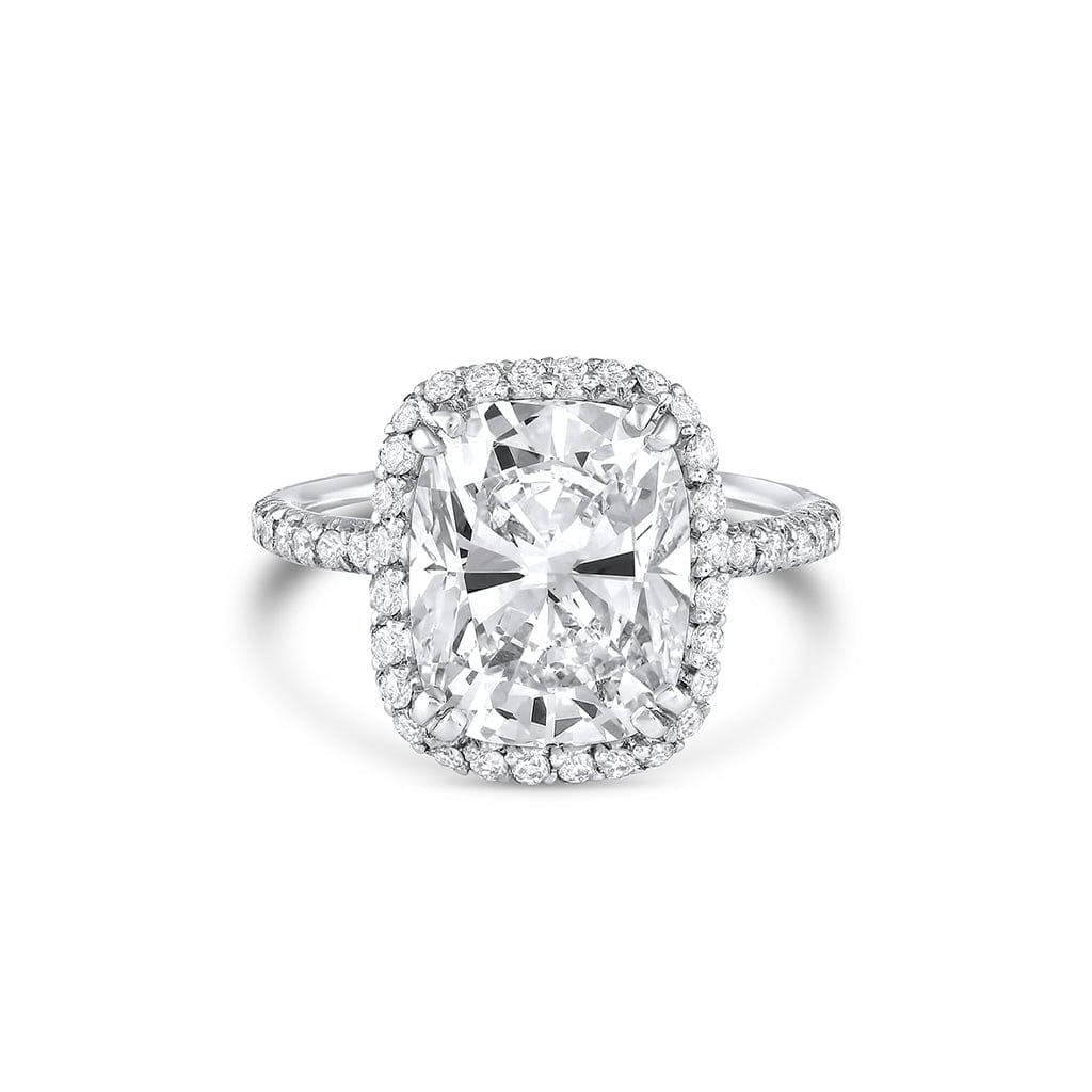 Platinum 5ct Cushion Cut Diamond Ring