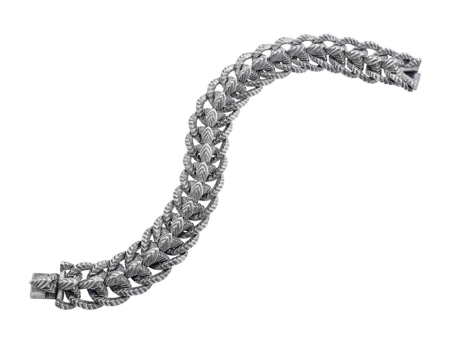 Stephen Webster Sterling Silver Engraved Rams Spine Bracelet