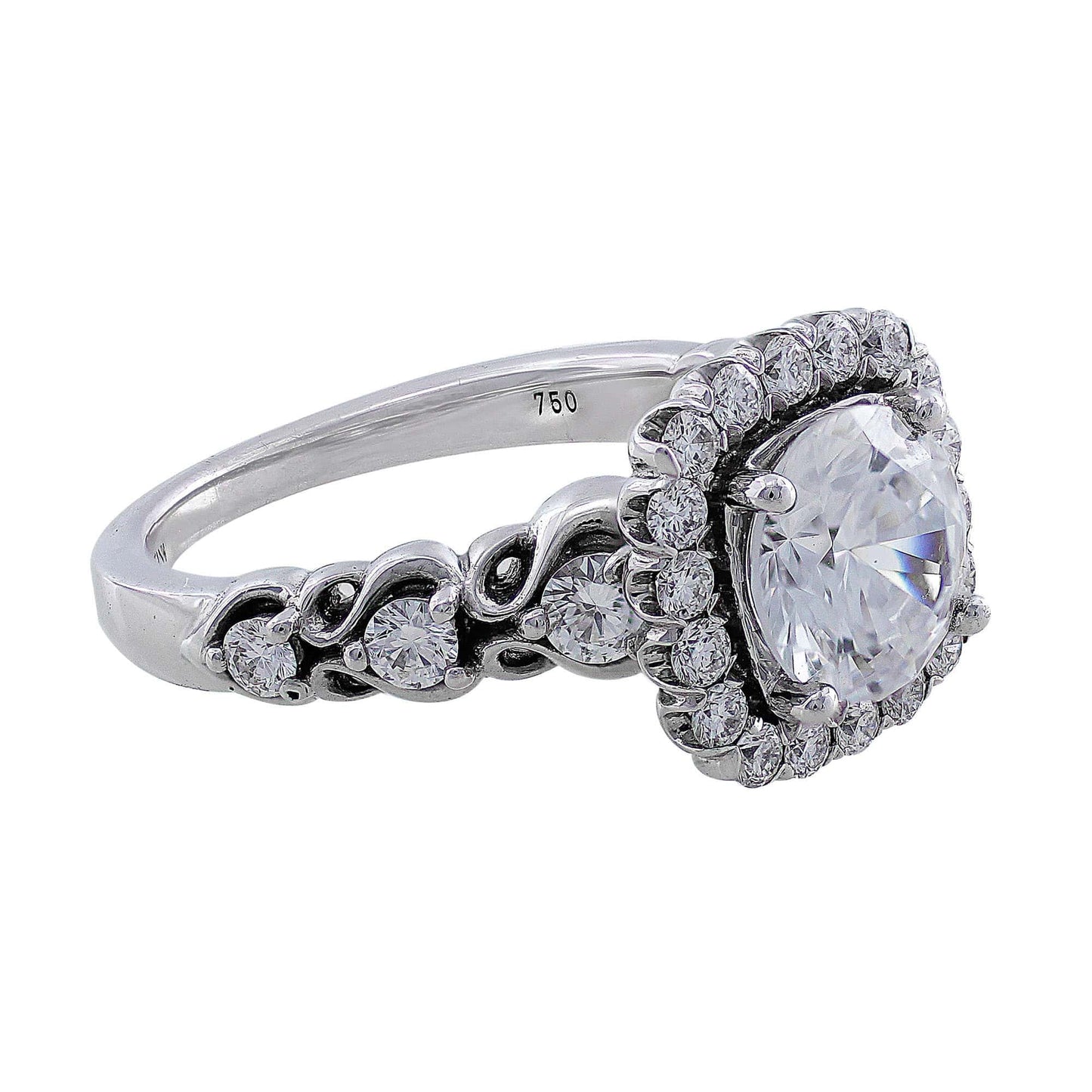 Ritani 18k White Gold Masterwork Pave Diamond Ring