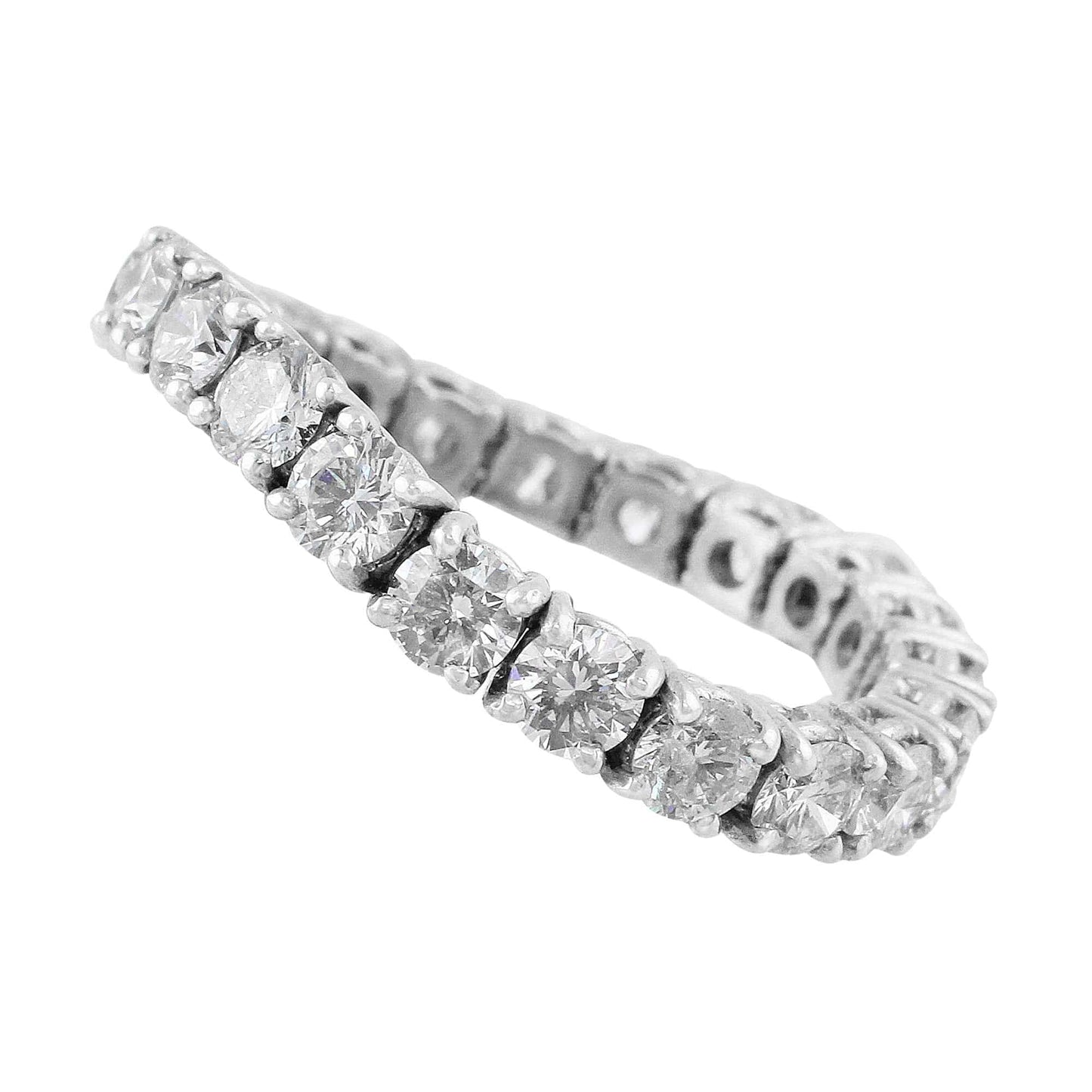 Rivière 18K White Gold 2.99ctw Diamond Flexible Ring