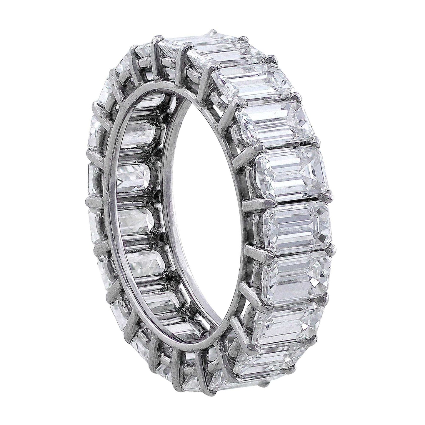 Rivière Platinum 6ct Emerald Cut Diamond Eternity Band