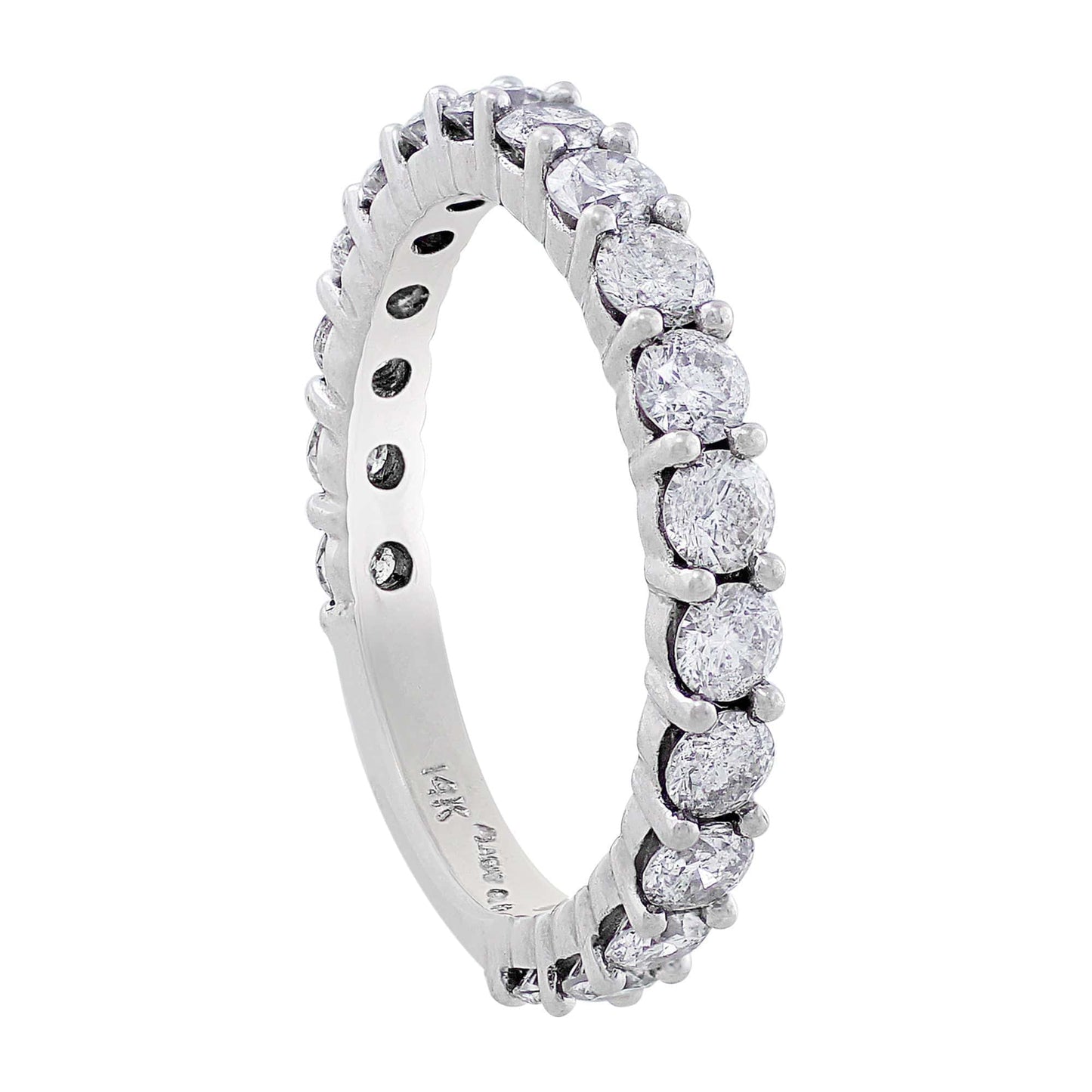 14k White Gold Diamond Wedding Band