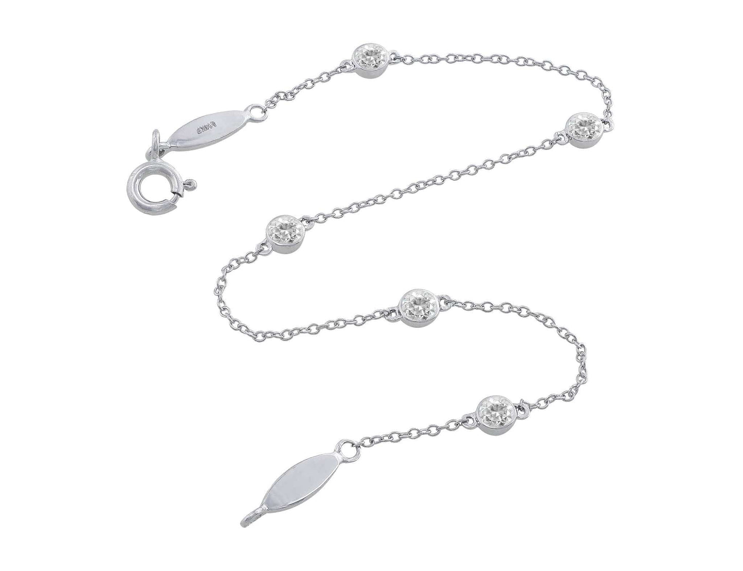 14kt White Gold .33ctw Five Diamond Bracelet