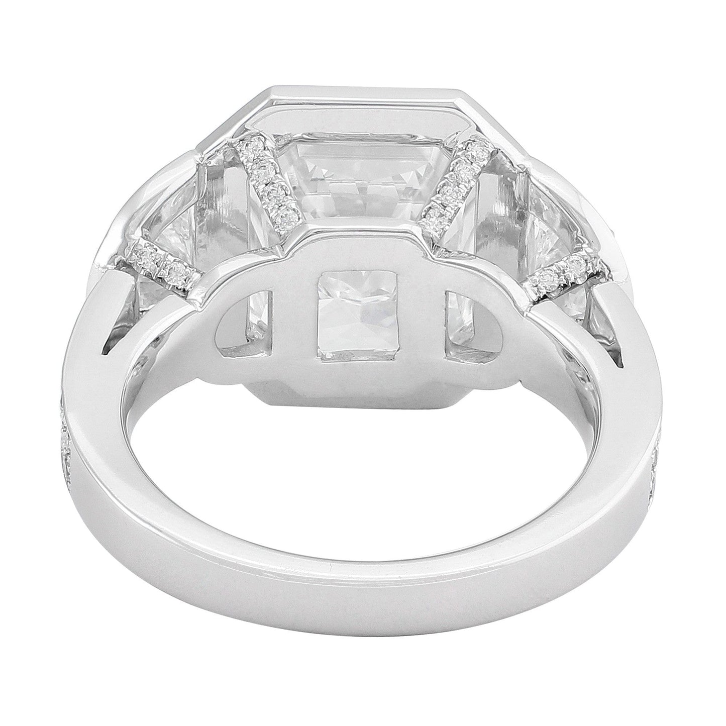 Rivière 18k White Gold 5.31ct Radiant Diamond Ring