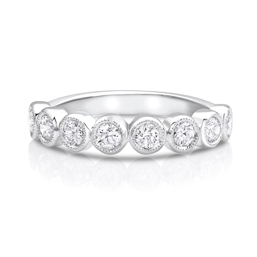 18kt White Gold 0.72ctw Round Brilliant Diamond Half Band