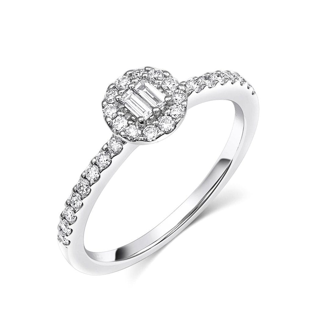 18kt White Gold 0.35ctw Halo Pavè Band