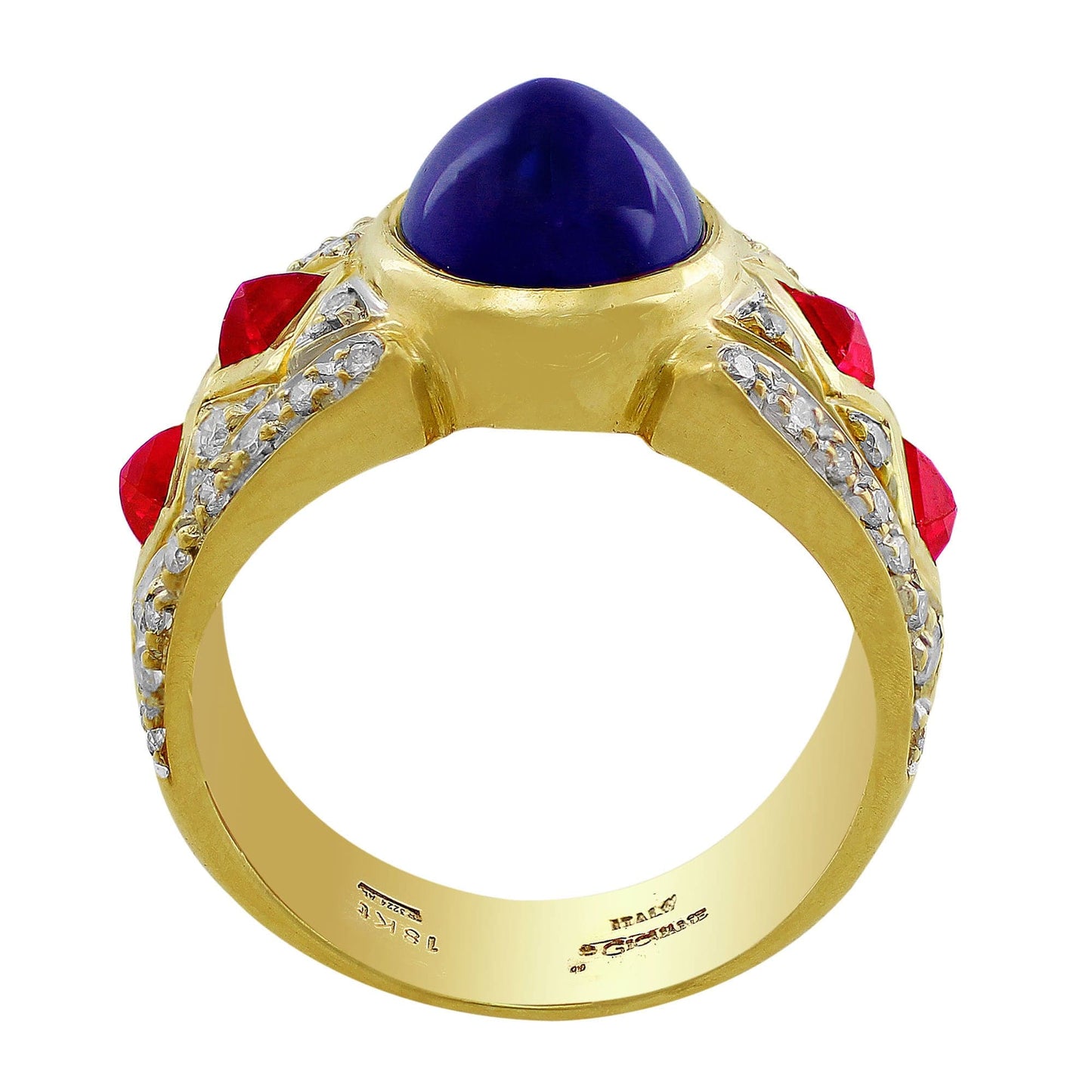 Estate 4ct Sapphire Ruby Diamond Ring