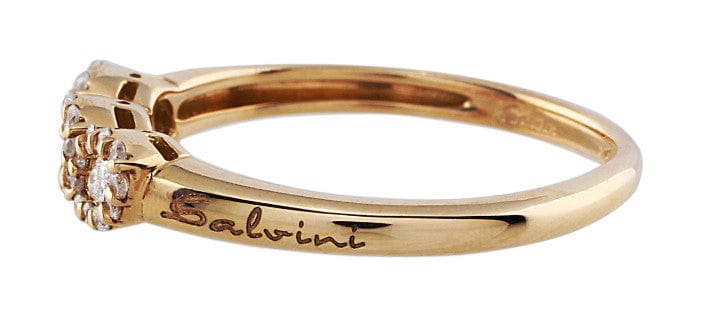 Salvini Three Marquise Diamond Set Rose Gold Band Ring