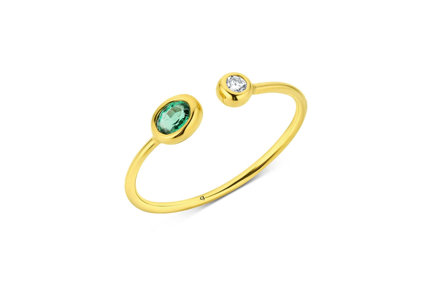 Yellow Gold Emerald and Diamond Ring $890