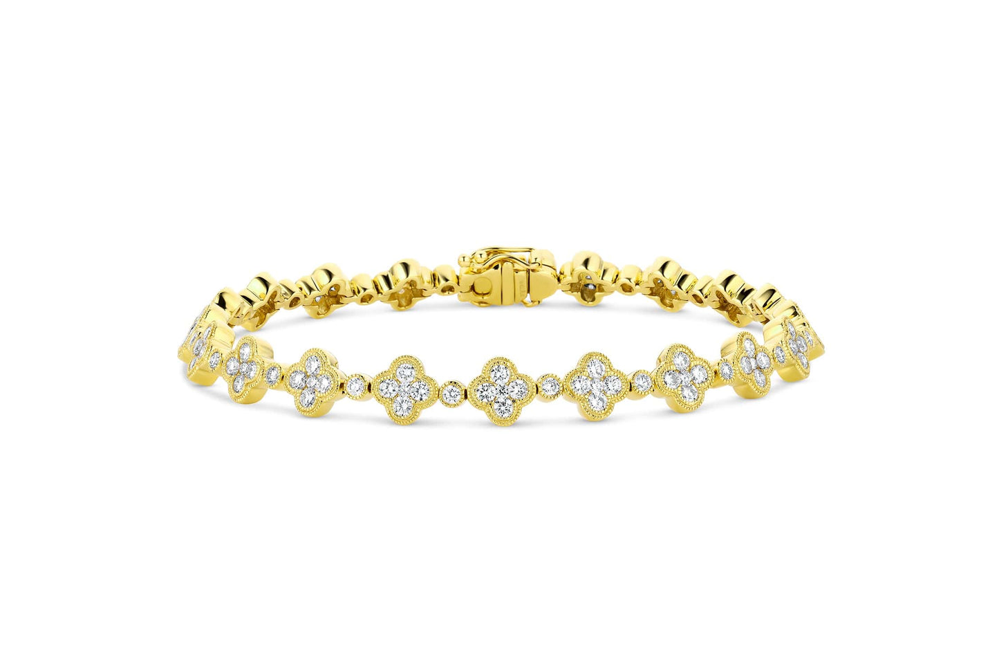 18kt Yellow Gold and Diamond Quatrefoil Bracelet