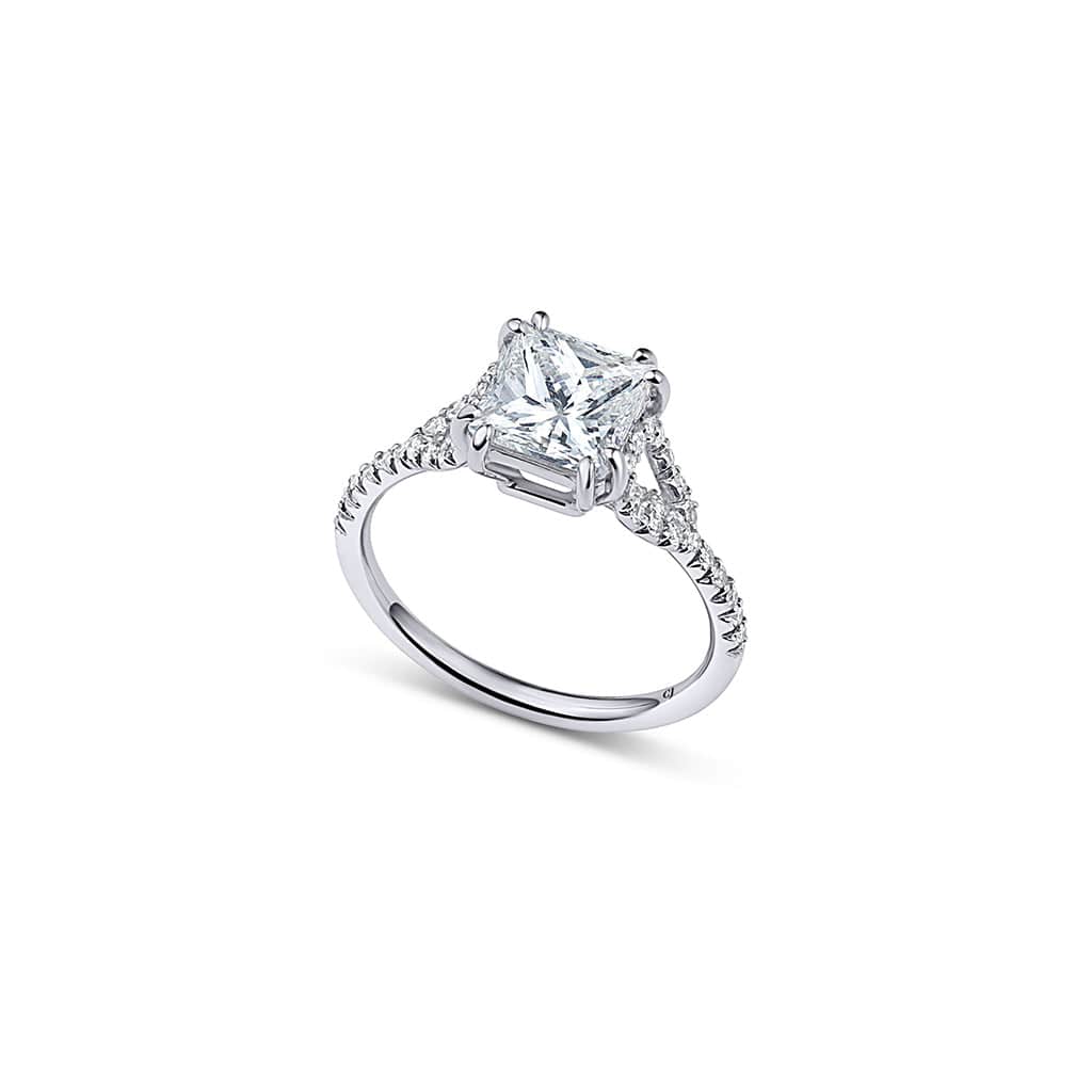 Estate Platinum 1.68ct Princess Cut Diamond Ring, GIA Certified