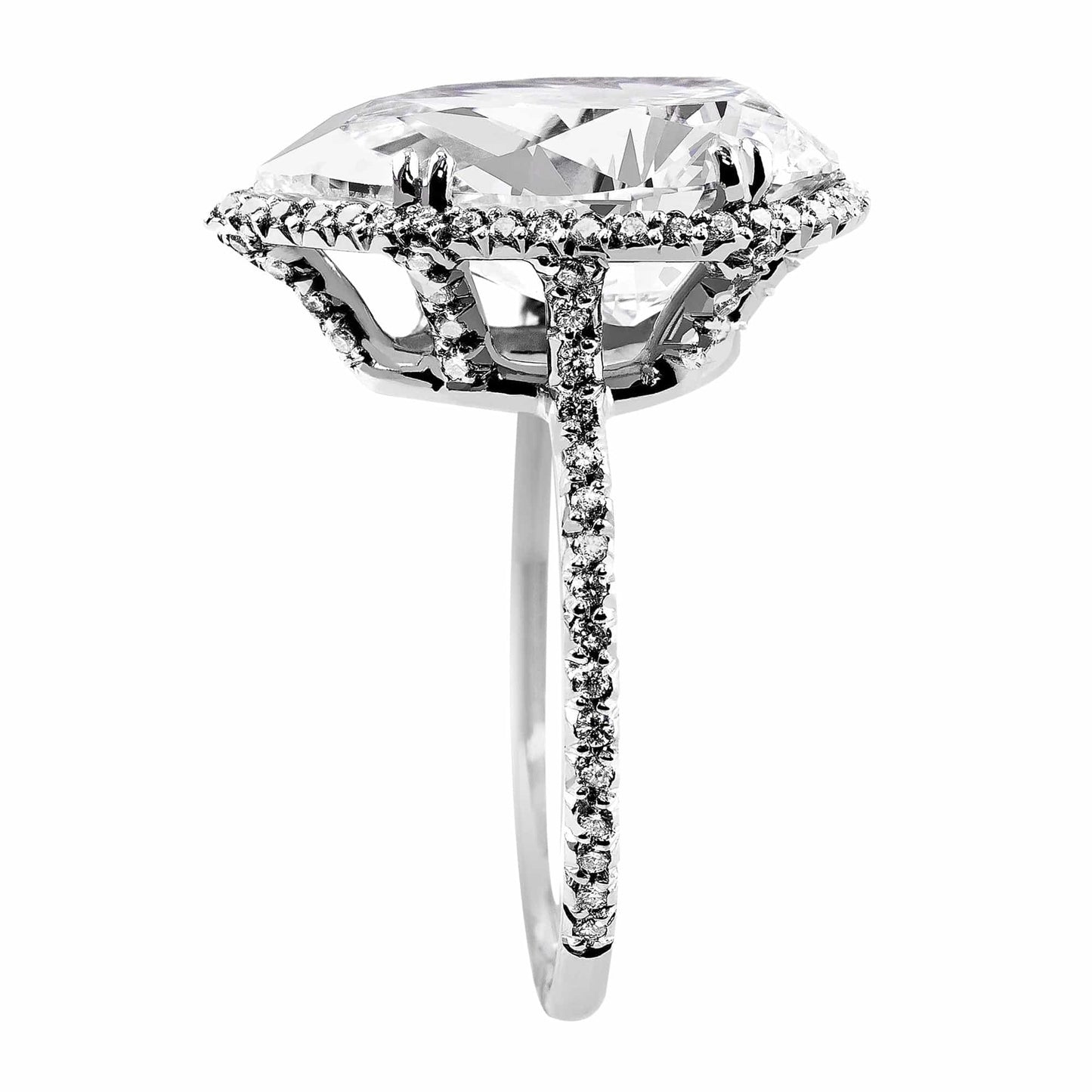 Rivière Platinum 6ct Pear Shape Diamond Ring