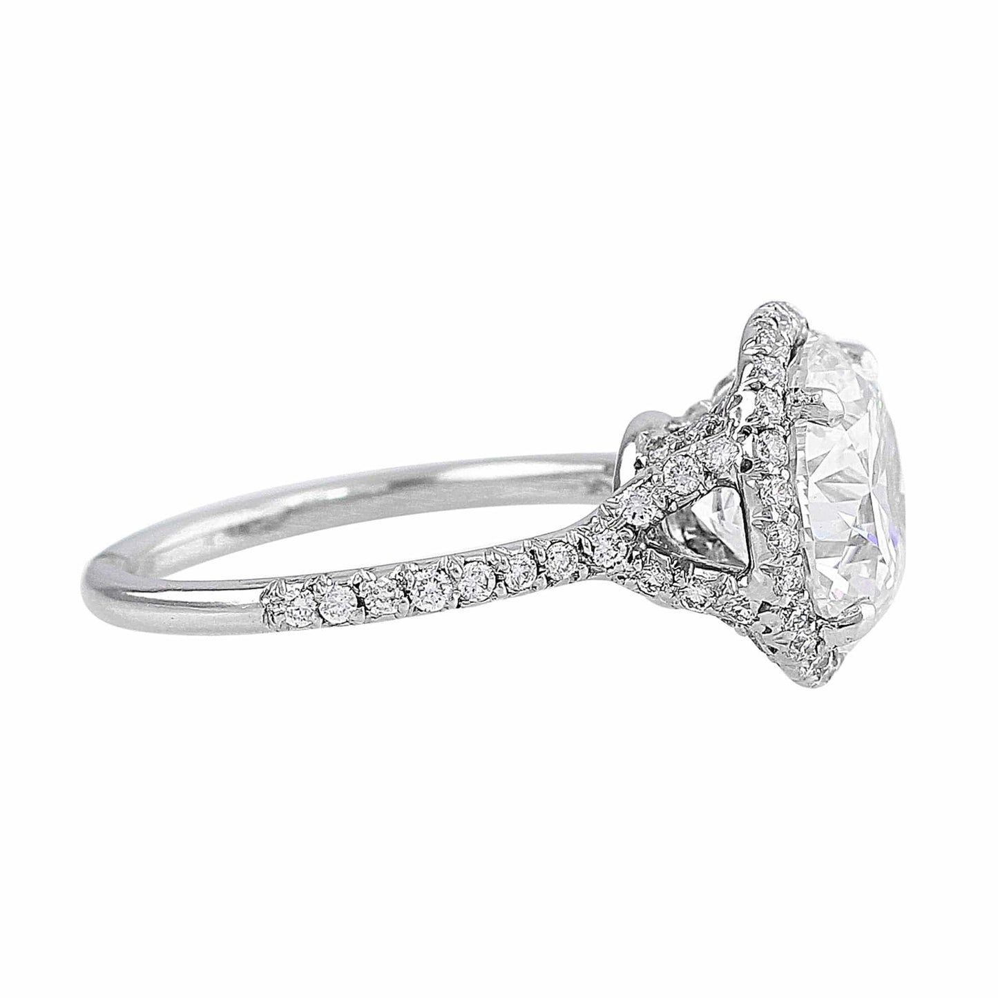 Platinum 4ct Round Diamond Ring