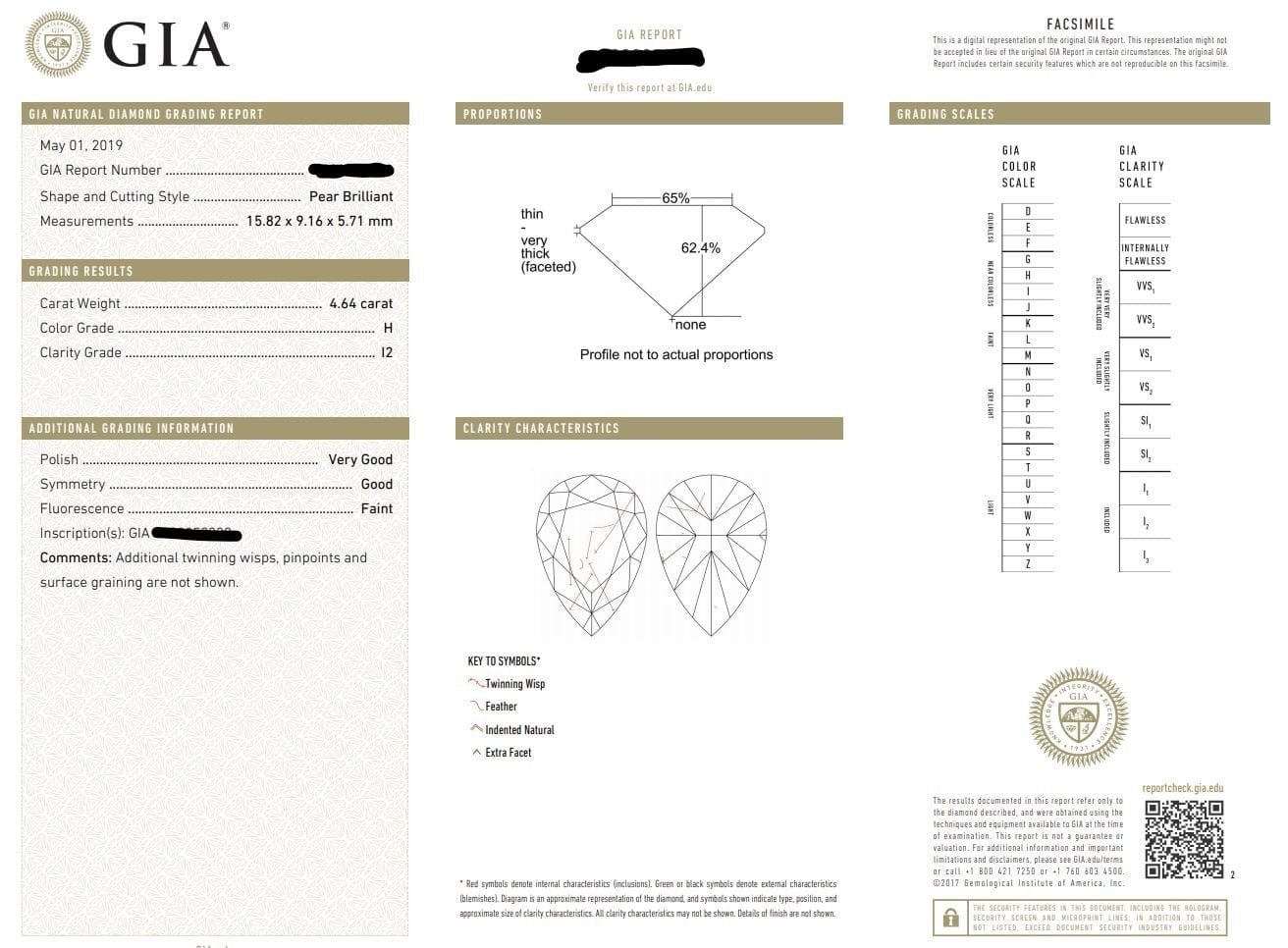 18kt White Gold Pear Diamond Drop Earrings, GIA Certified