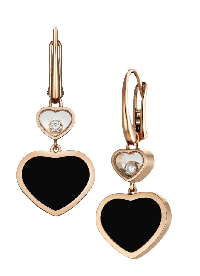 Happy Hearts Drop Earrings Onyx
