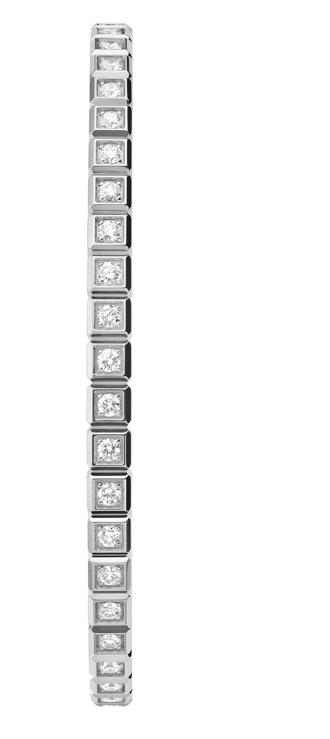 Ice Cube White Gold Diamond Bangle Bracelet