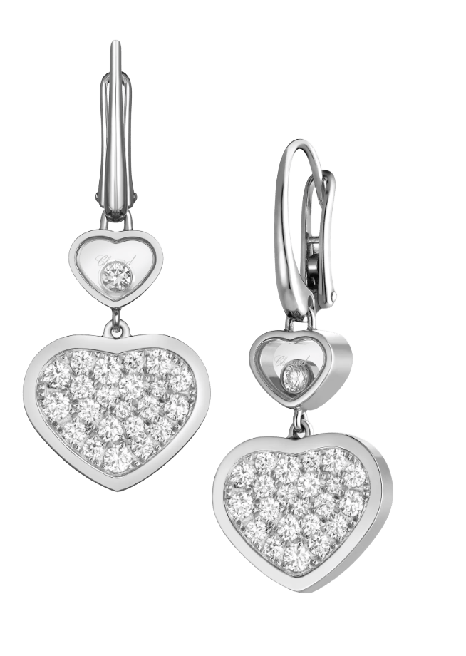 Happy Hearts Drop Earrings Diamonds