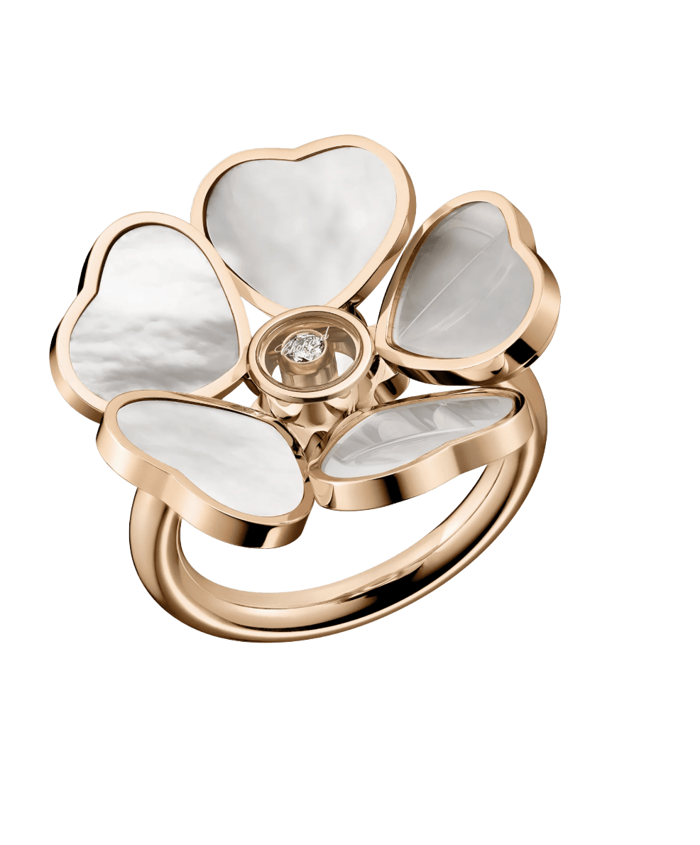 Happy Hearts Flower Ring Mother Of Pearl