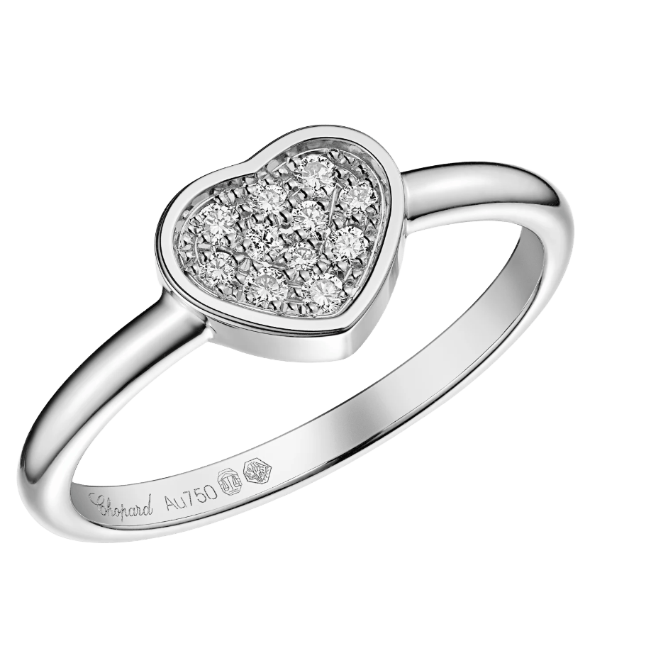 Happy Hearts White Gold Ring