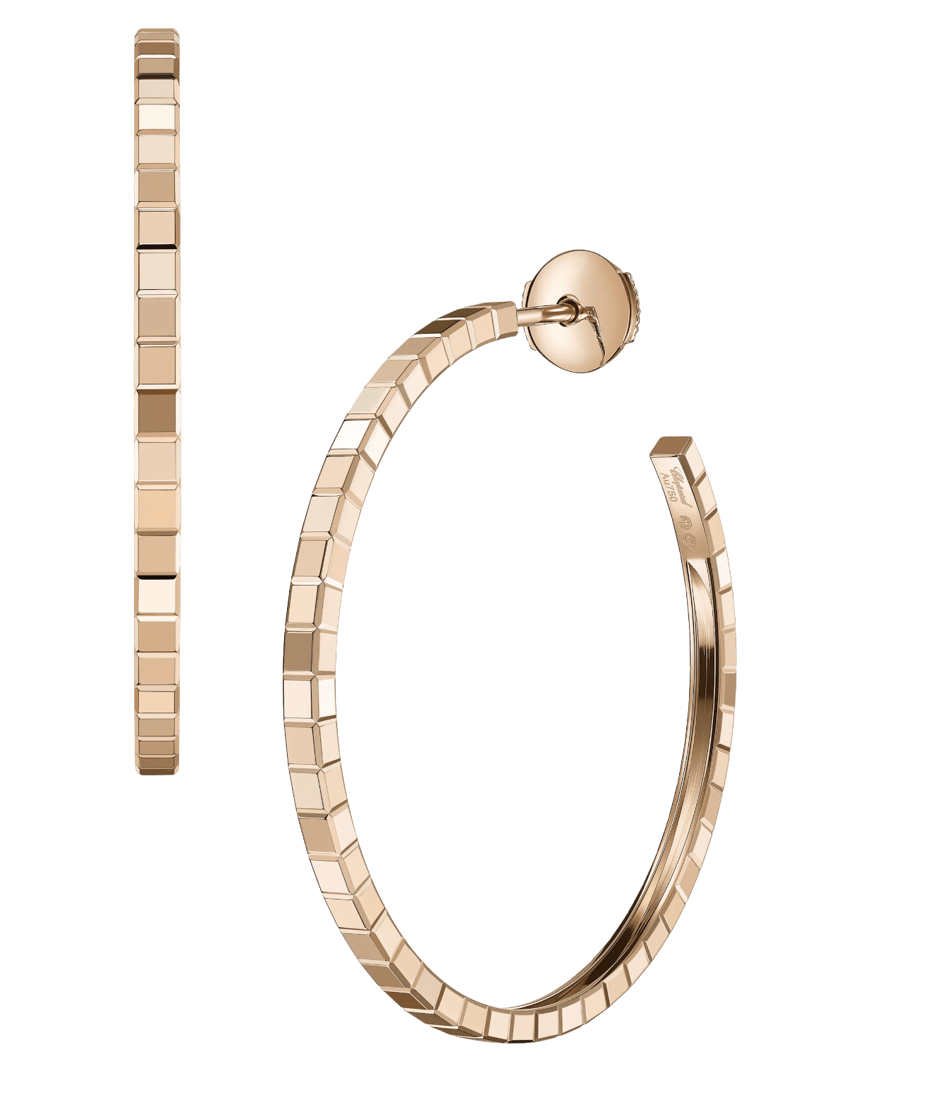 Ice Cube Rose Gold Hoop Earrings