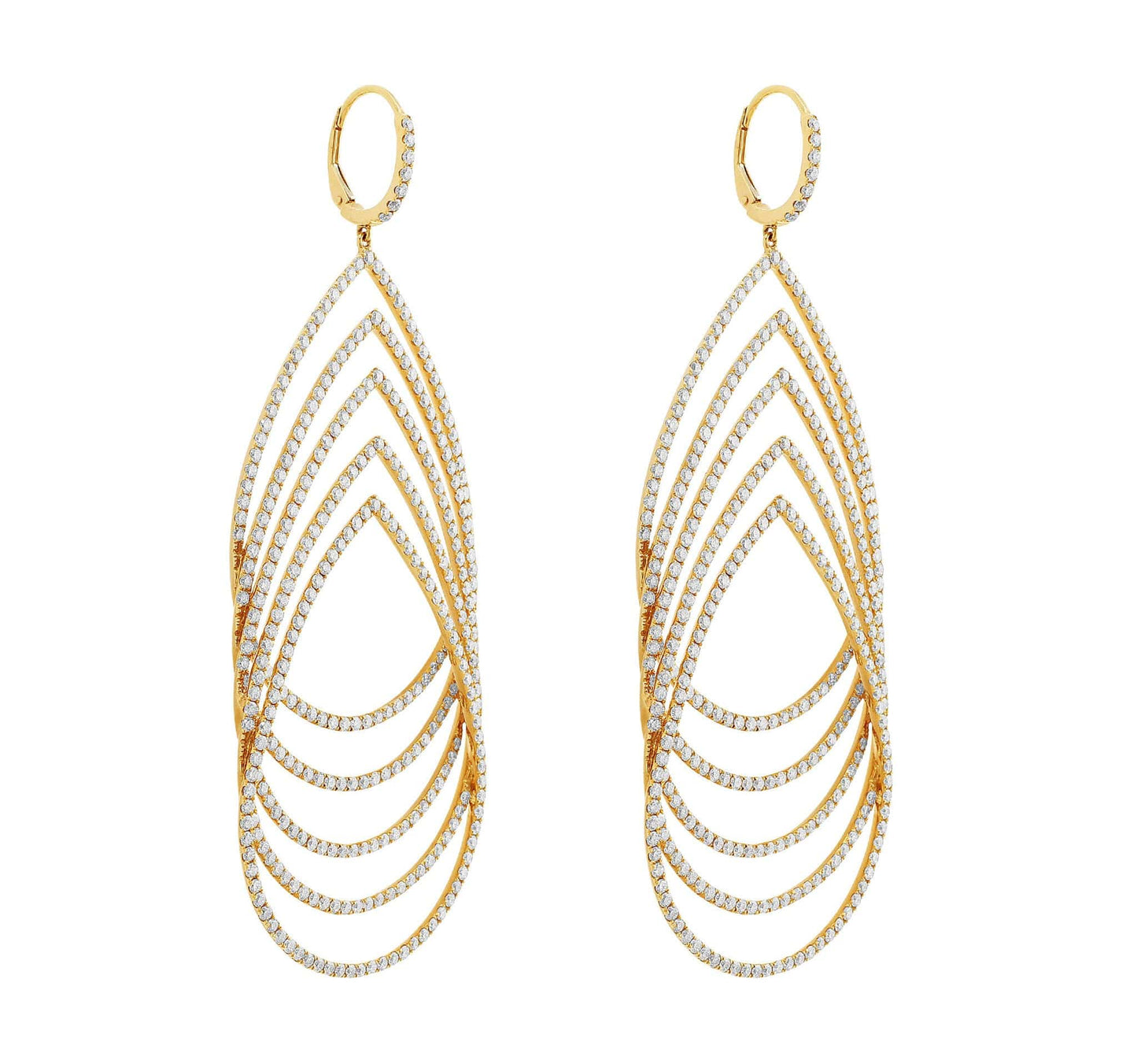 Rose Gold Diamond Chandelier Earrings