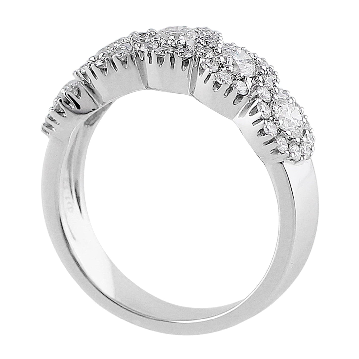 18k White Gold Brilliant Circle Design Diamond Band