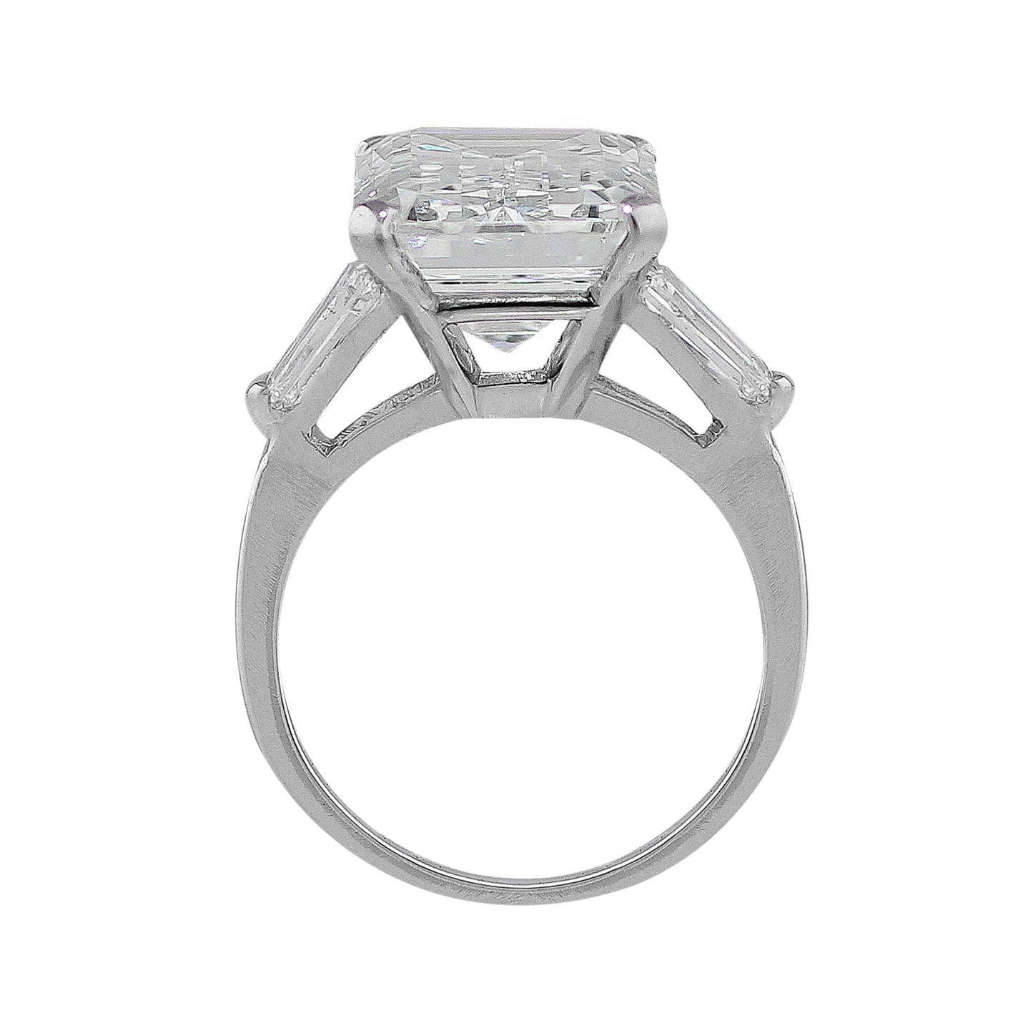 Platinum 9ct Emerald Cut Diamond Ring