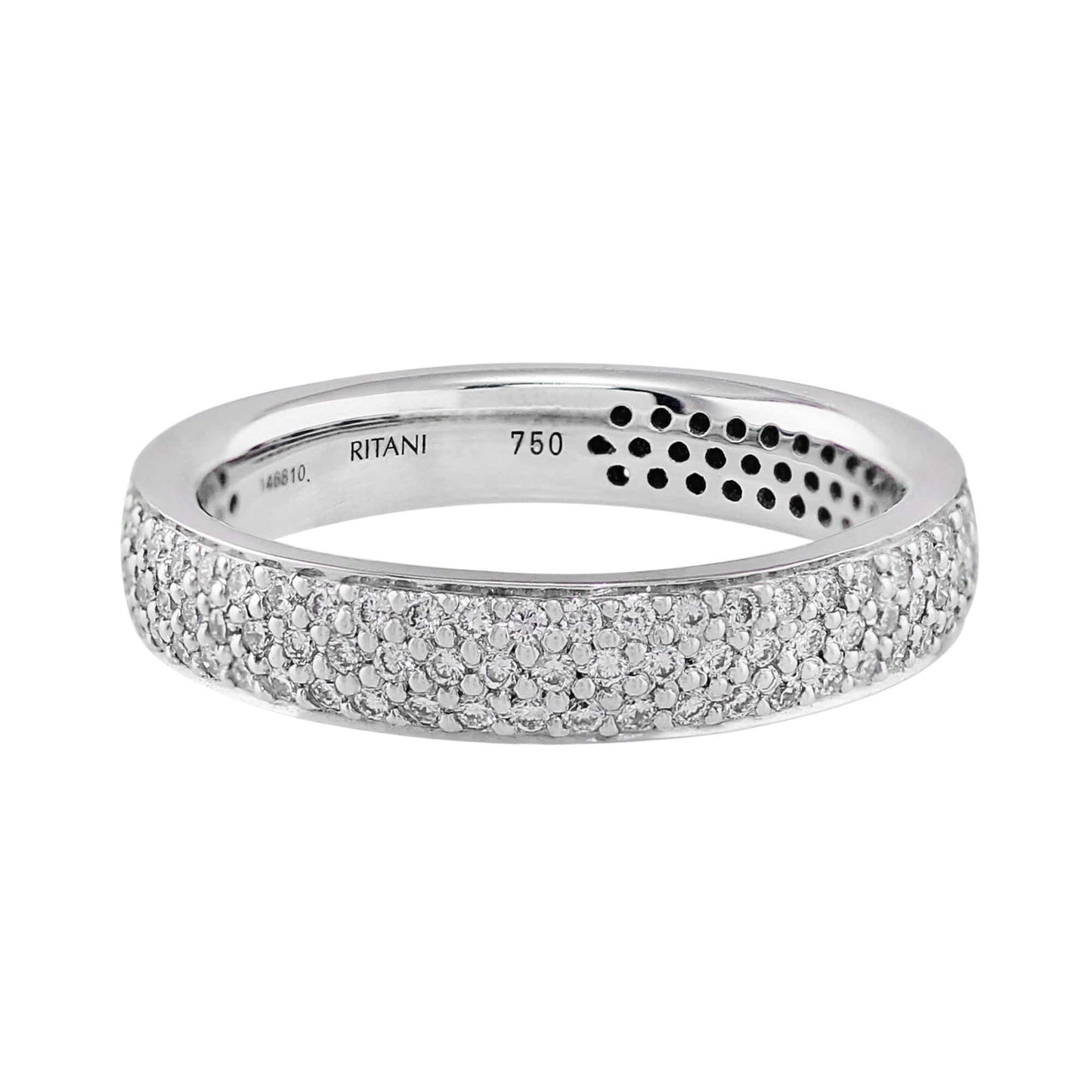 18k White Gold Triple Row Diamond Eternity Band