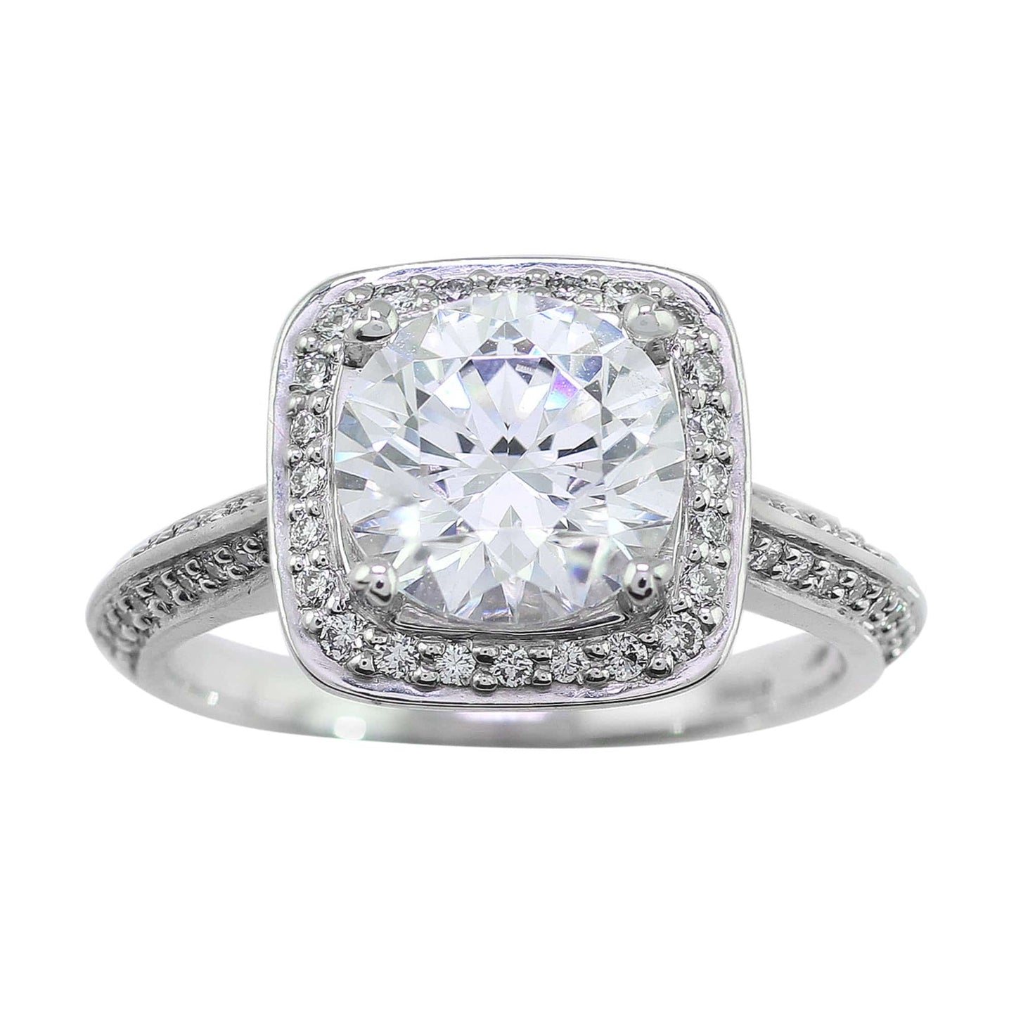 18k White Gold Master Work Micro Pave Set Diamond Setting