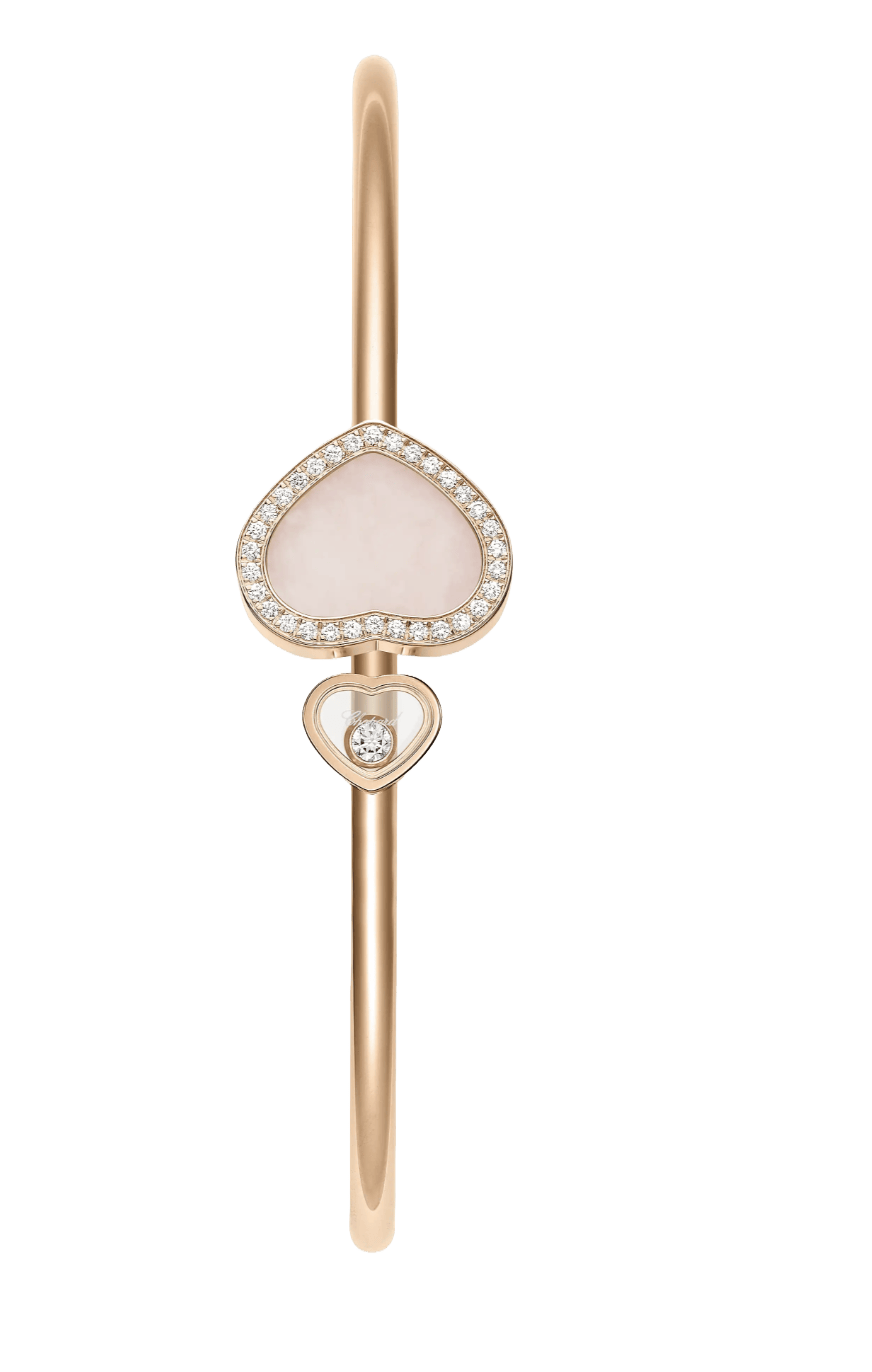 Happy Heart Bangle Pink Opal