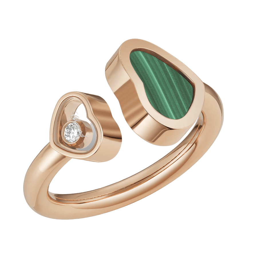 Happy Hearts Ring Malachite