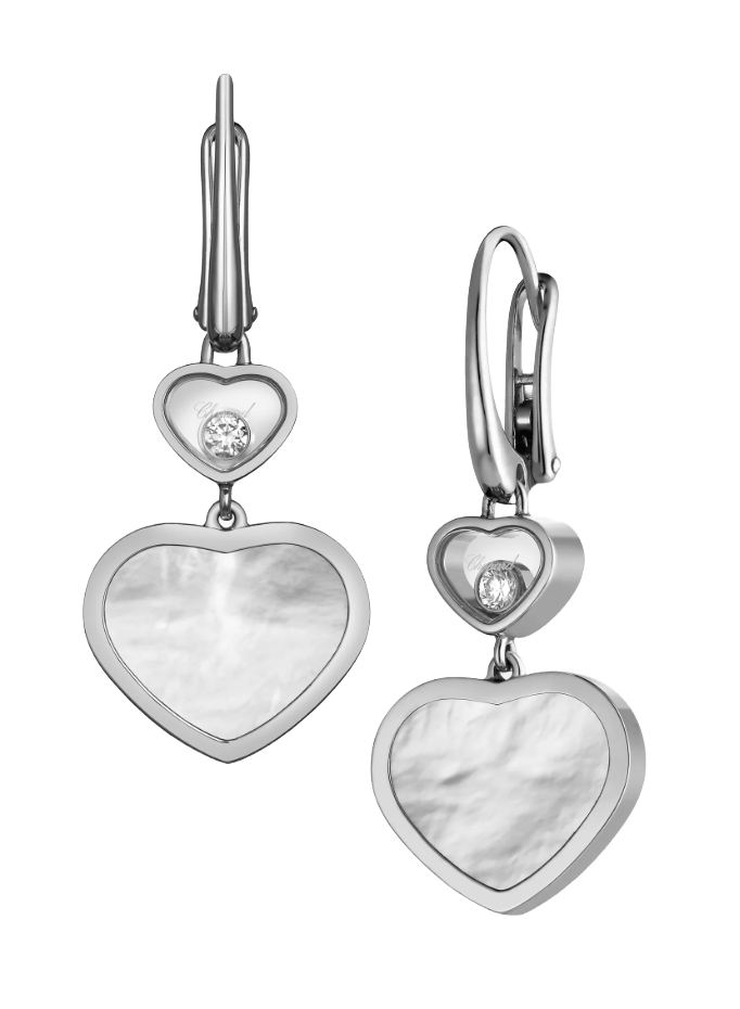 Happy Hearts Drop Earrings Mother Of Pearl