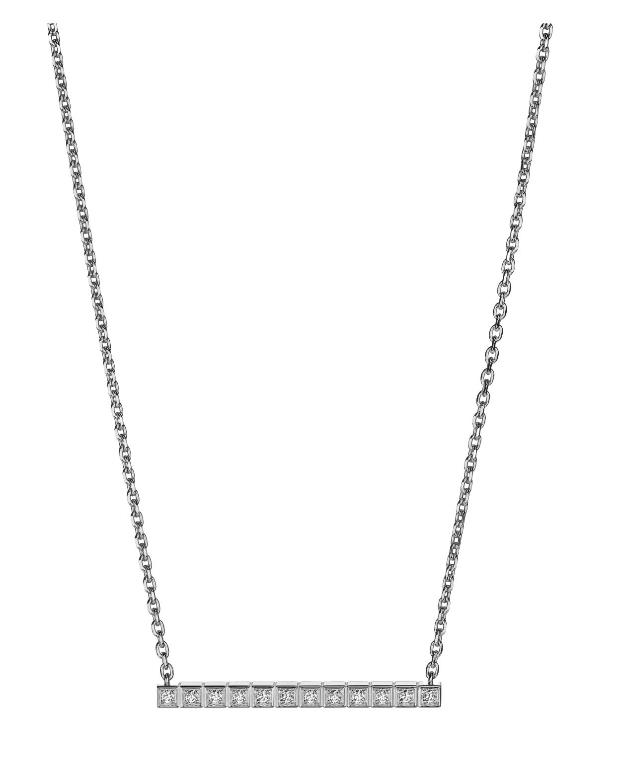 Ice Cube White Gold Full-Set Diamond Necklace