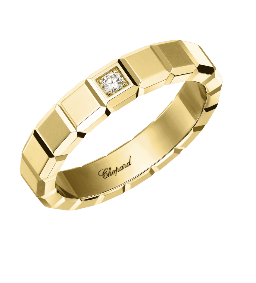 Ice Cube Single Diamond Ring Yellow Gold
