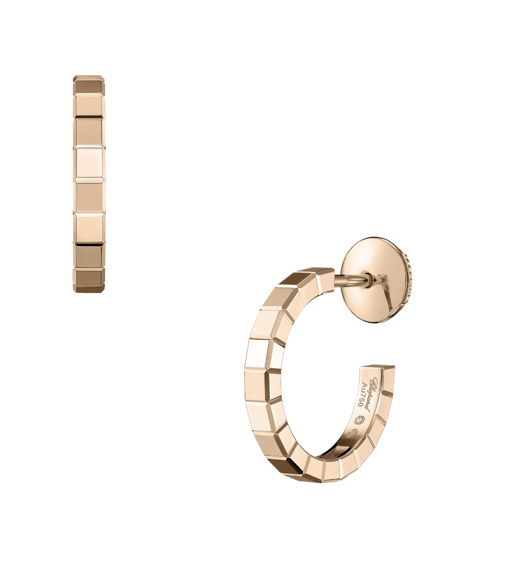 Ice Cube Rose Gold Small Hoop Earrings