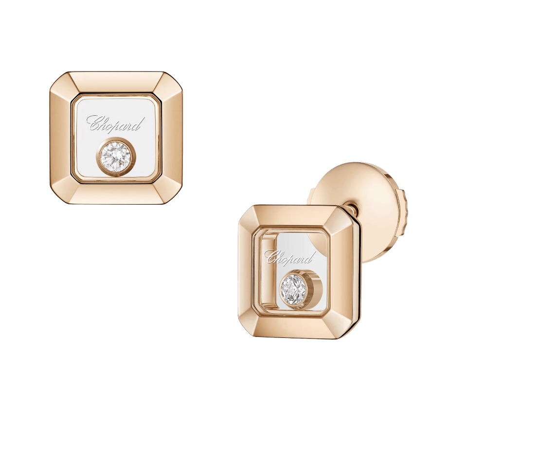 Happy Diamonds Icons Square Earrings Rose Gold