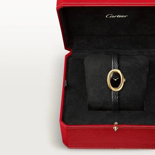 Baignoire watch, Mini model, quartz movement, yellow gold, leather CRWGBA0040