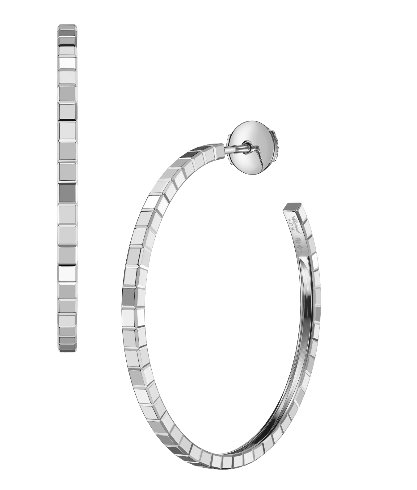 Ice Cube White Gold Hoop Earrings
