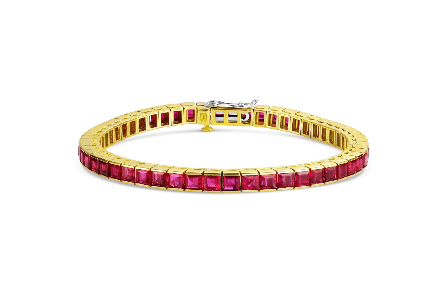 18K Yellow Gold Ruby Line Bracelet